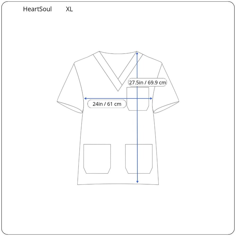 HeartSoul Unisex Size XL Light Blue Scrub Top & Bottoms Set/Lot Medical Nurse - Picture 3 of 16